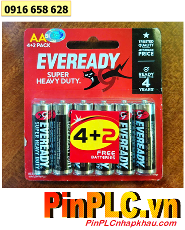 Eveready 1215-BP6; Pin AA 1.5v Eveready 1215-BP6 Heavy Duty (Loại Vỉ 6viên)